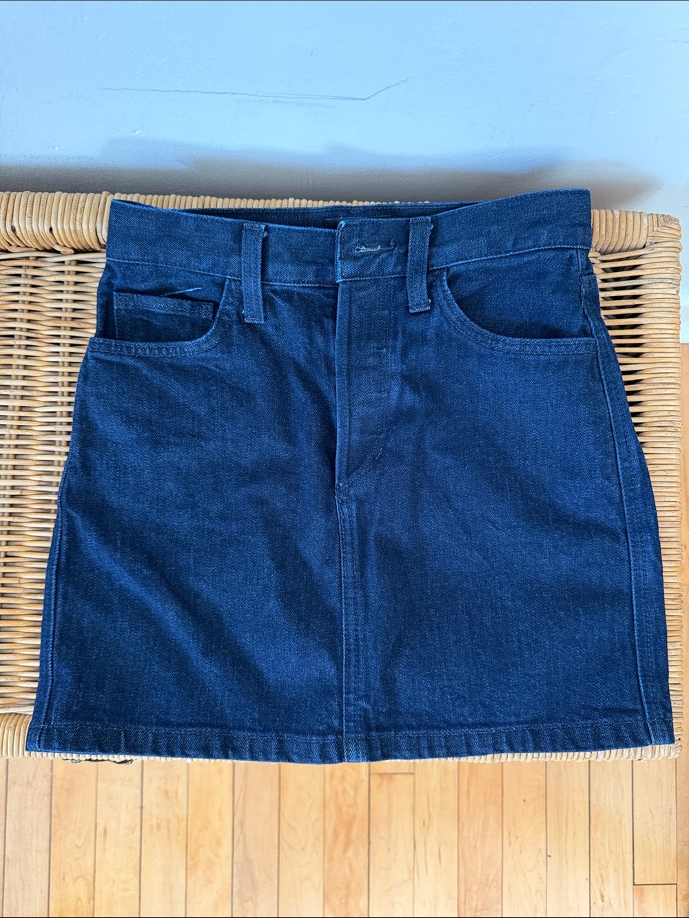 Favorite Daughter “The Otto” Dark Blue Denim Mini Skirt sz 24 (like a 0)
